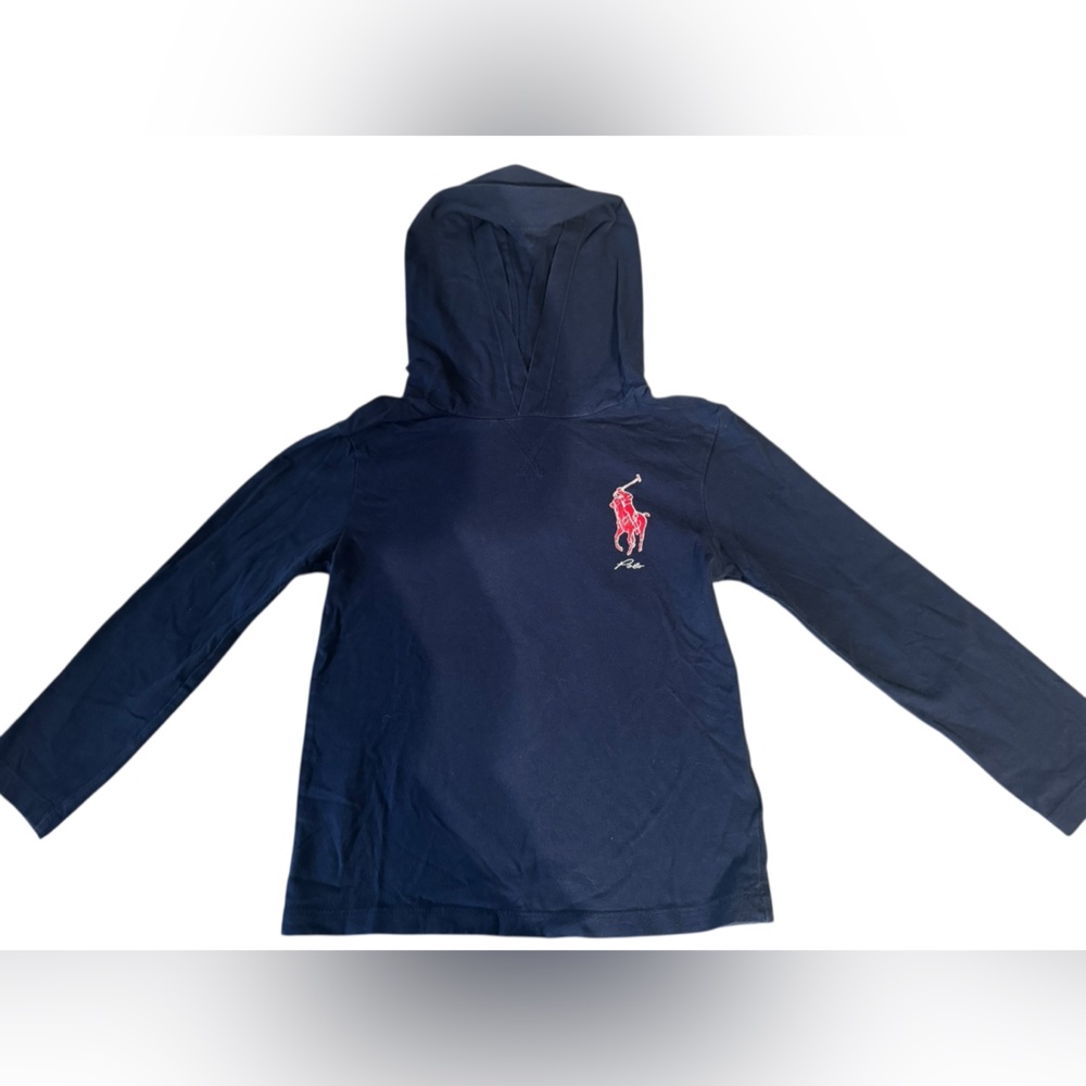 Polo Ralph Lauren Kids Navy Hoodie Multicolor Pony Print Size 6